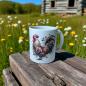 Preview: Keramiktasse Tasse Huhn Blumen Design Nr. 2 Kaffeebecher Teetasse Kaffeetasse - Artikel Nr. 1100089